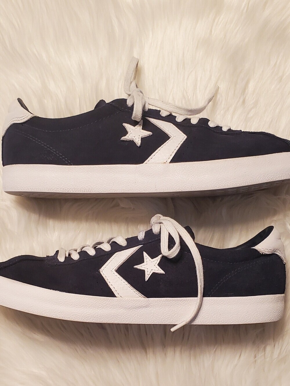 Converse Women's Navy Blue Suede Low Top Lace-Up Sneakers Casual Retro Shoes 10 - Picture 2 of 10